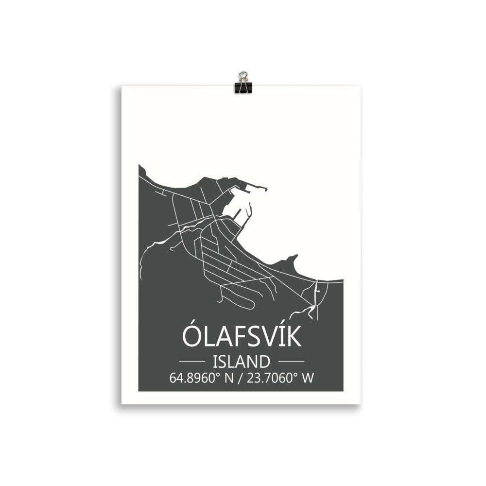 Bæjarkort - Ólafsvík Grátt