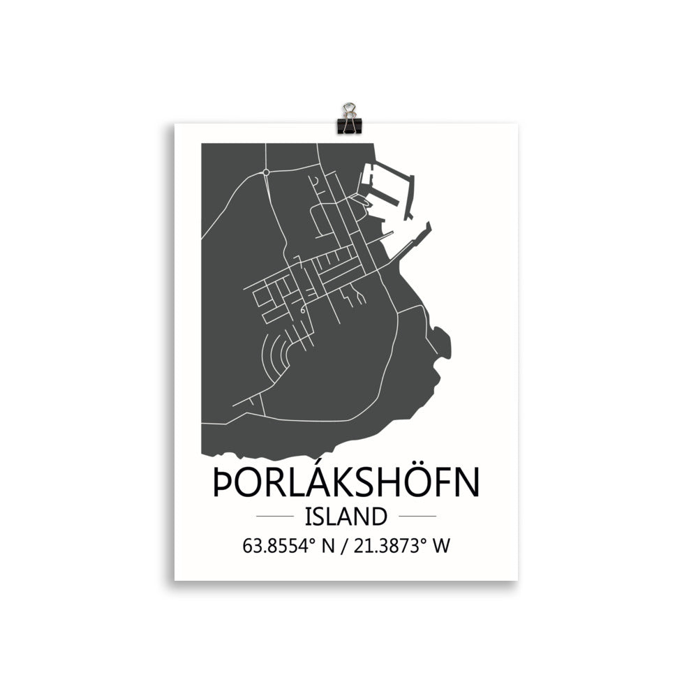 Bæjarkort - Þorlákshöfn Grátt