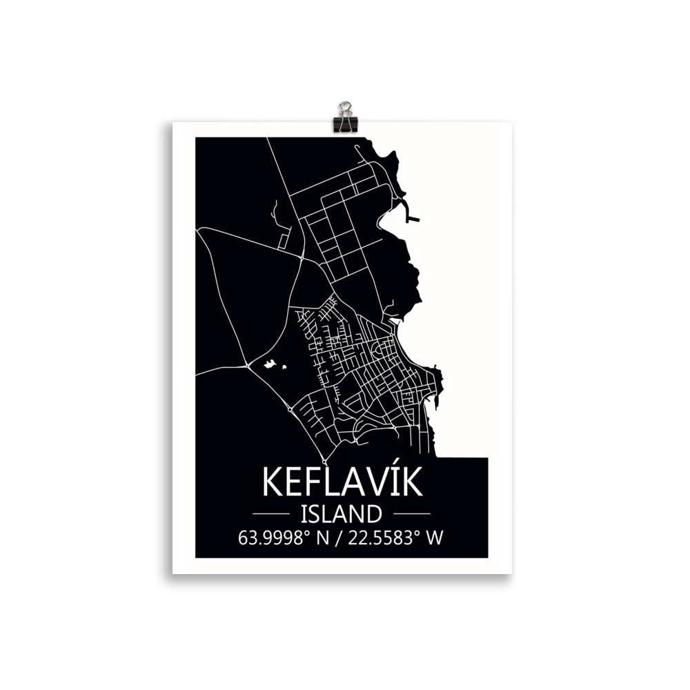 Bæjarkort  -  Keflavík Svart