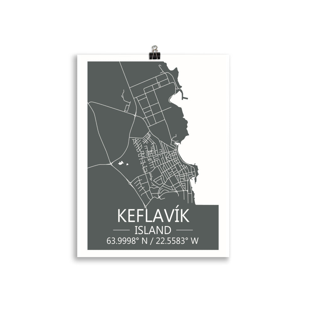 Bæjarkort - Keflavík Grátt