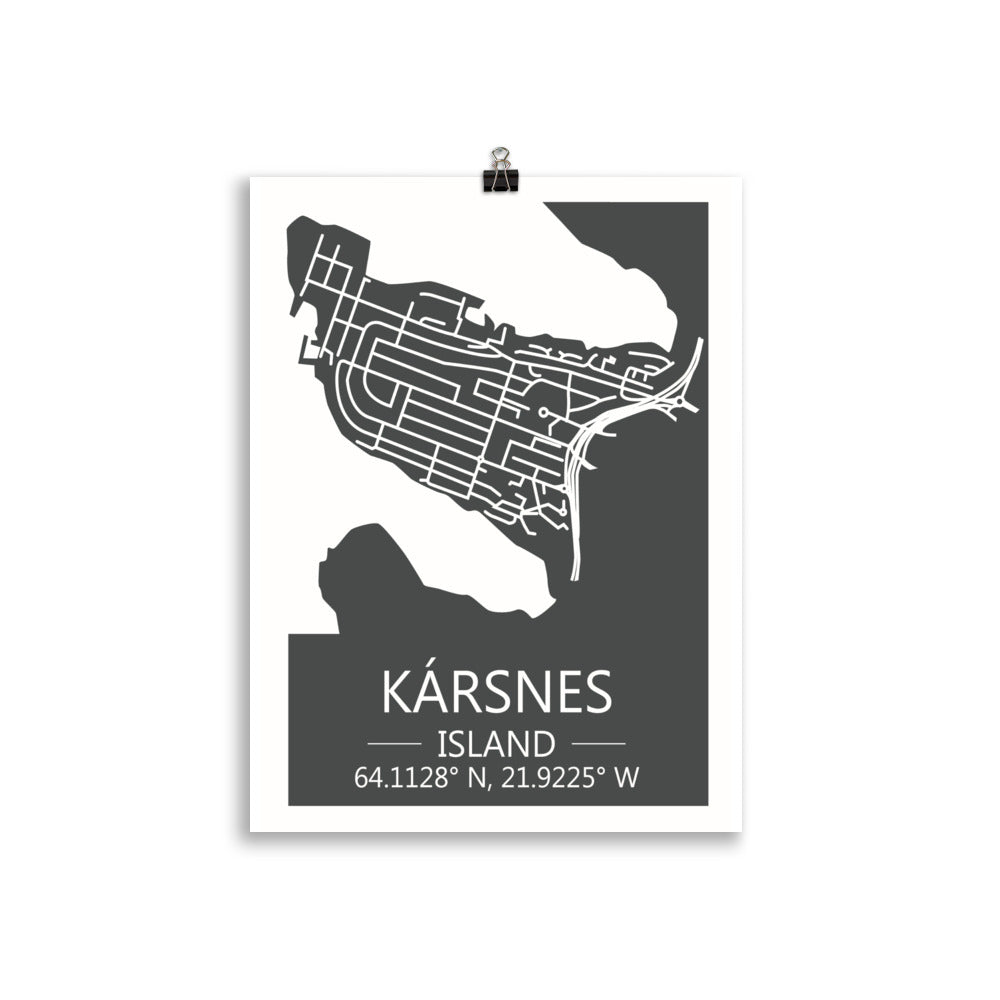 Bæjarkort  -  Kársnes Grátt