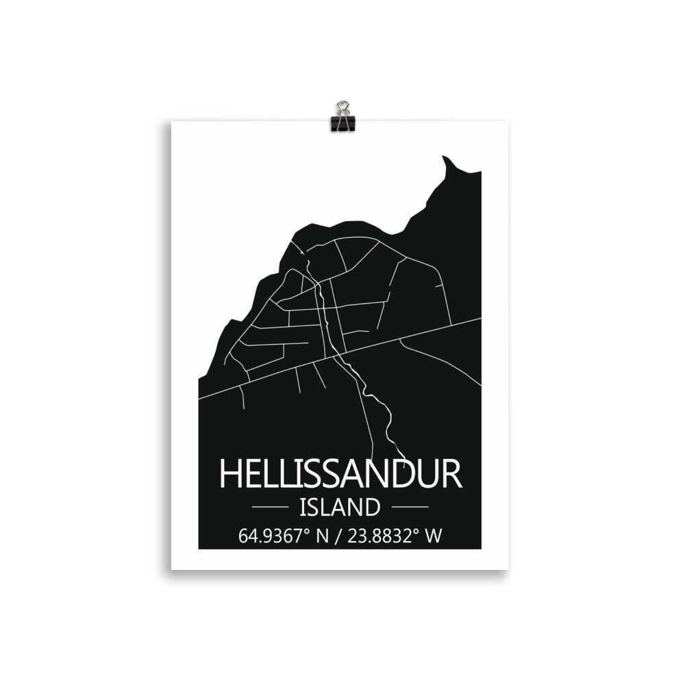Bæjarkort - Hellissandur Svart