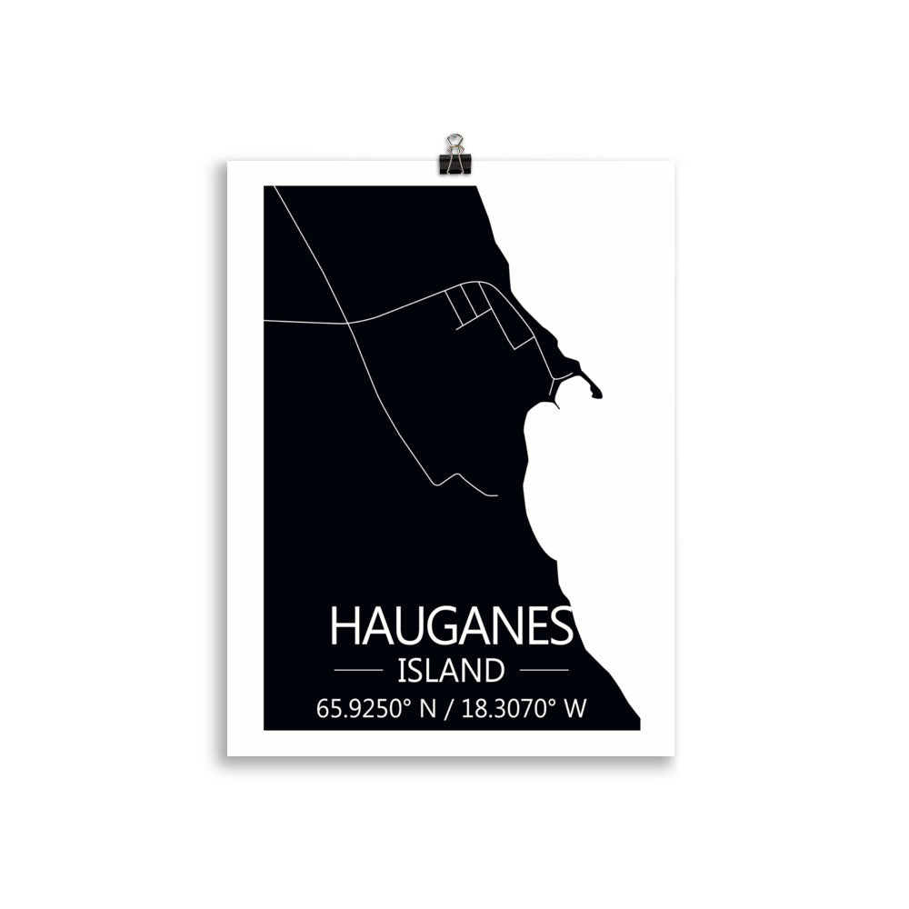 Bæjarkort - Hauganes Svart