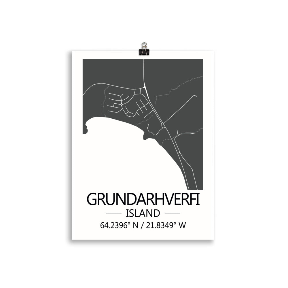 Bæjarkort - Grundarhverfi Grátt