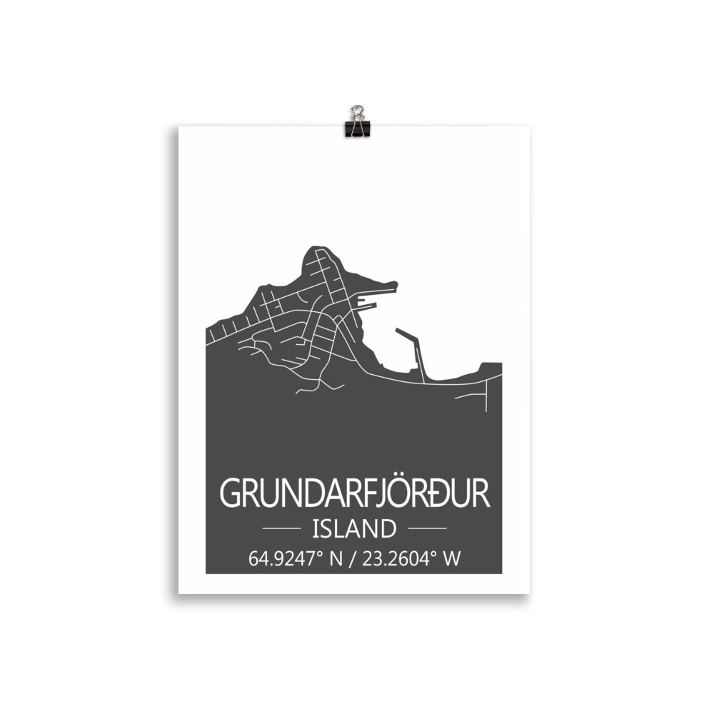 Bæjarkort - Grundarfjörður Grátt