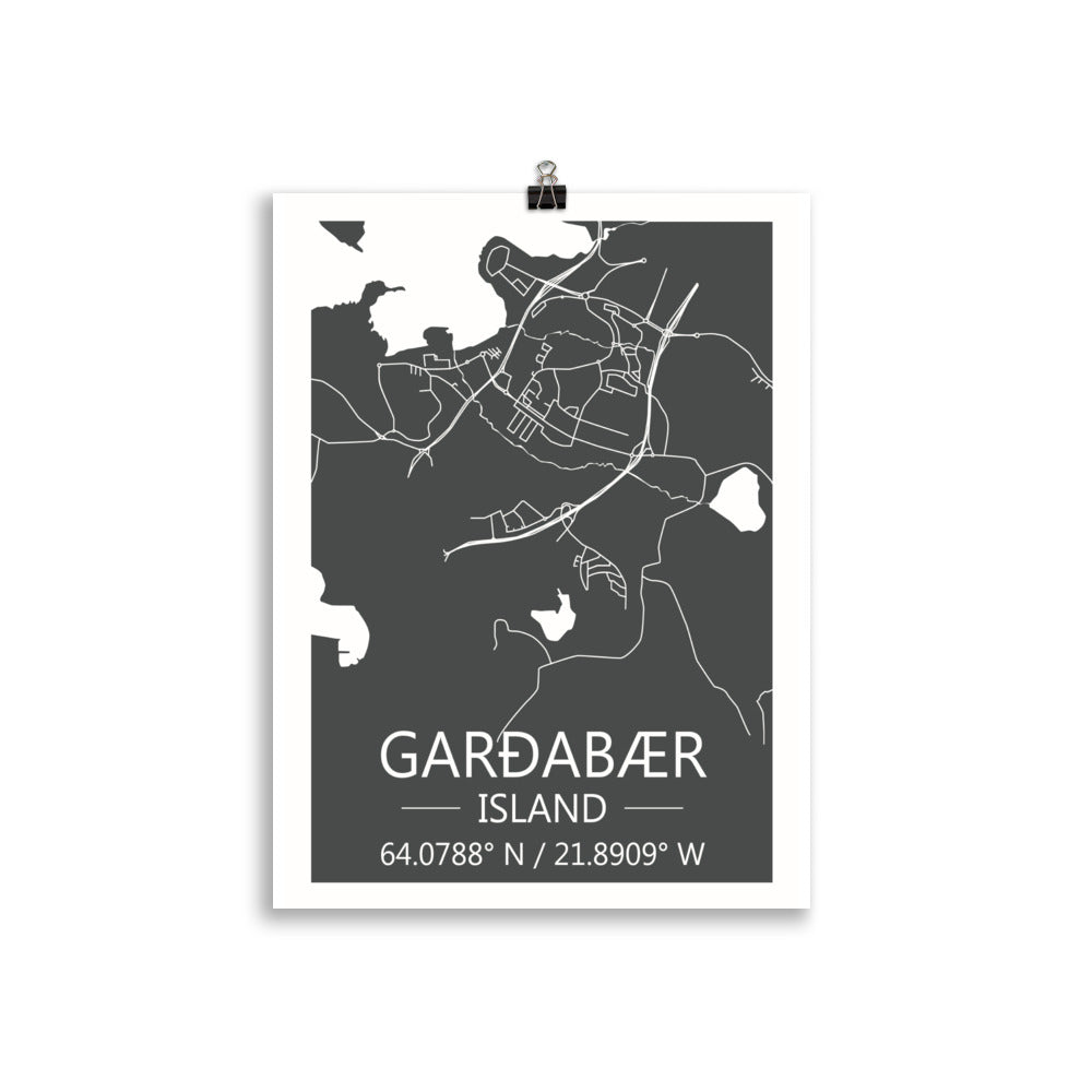 Bæjarkort - Garðabær Grátt