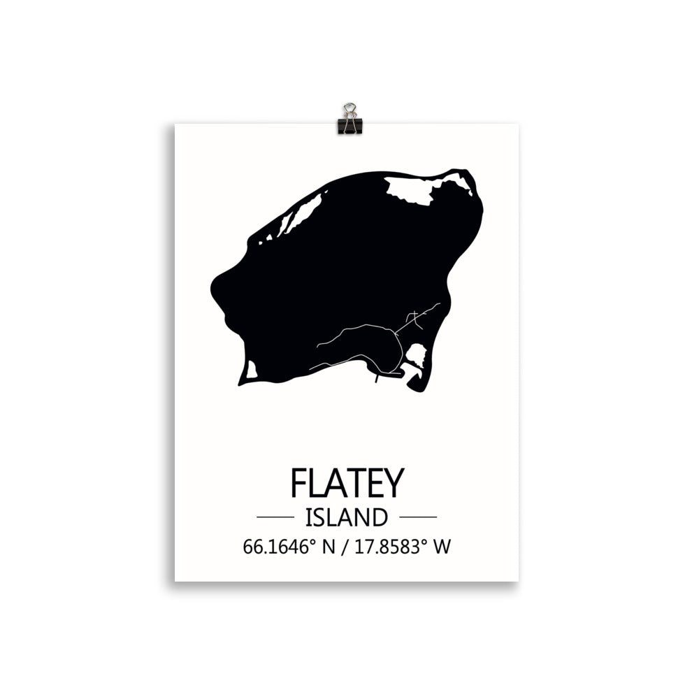 Bæjarkort - Flatey á Skjálfanda Svart