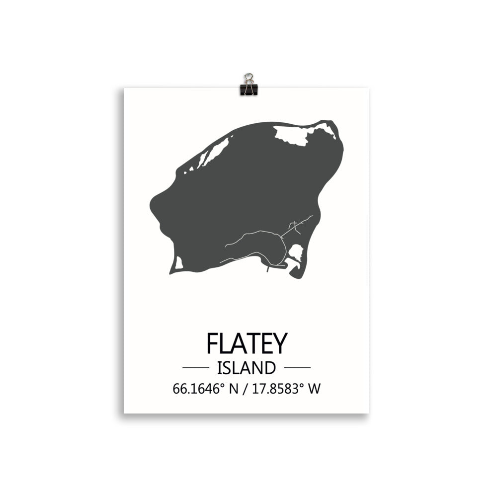 Bæjarkort - Flatey á Skjálfanda Grátt