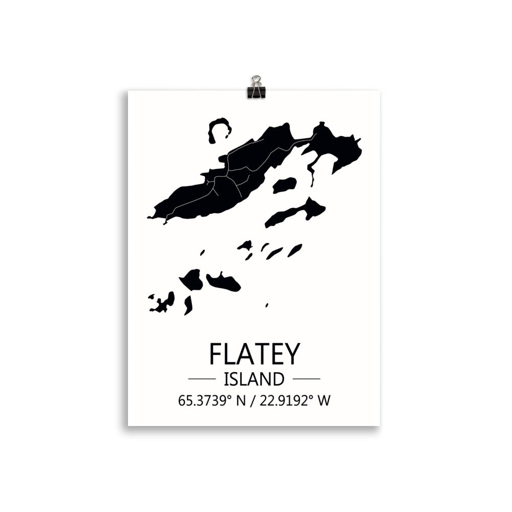 Bæjarkort - Flatey á Breiðafirði  Svart