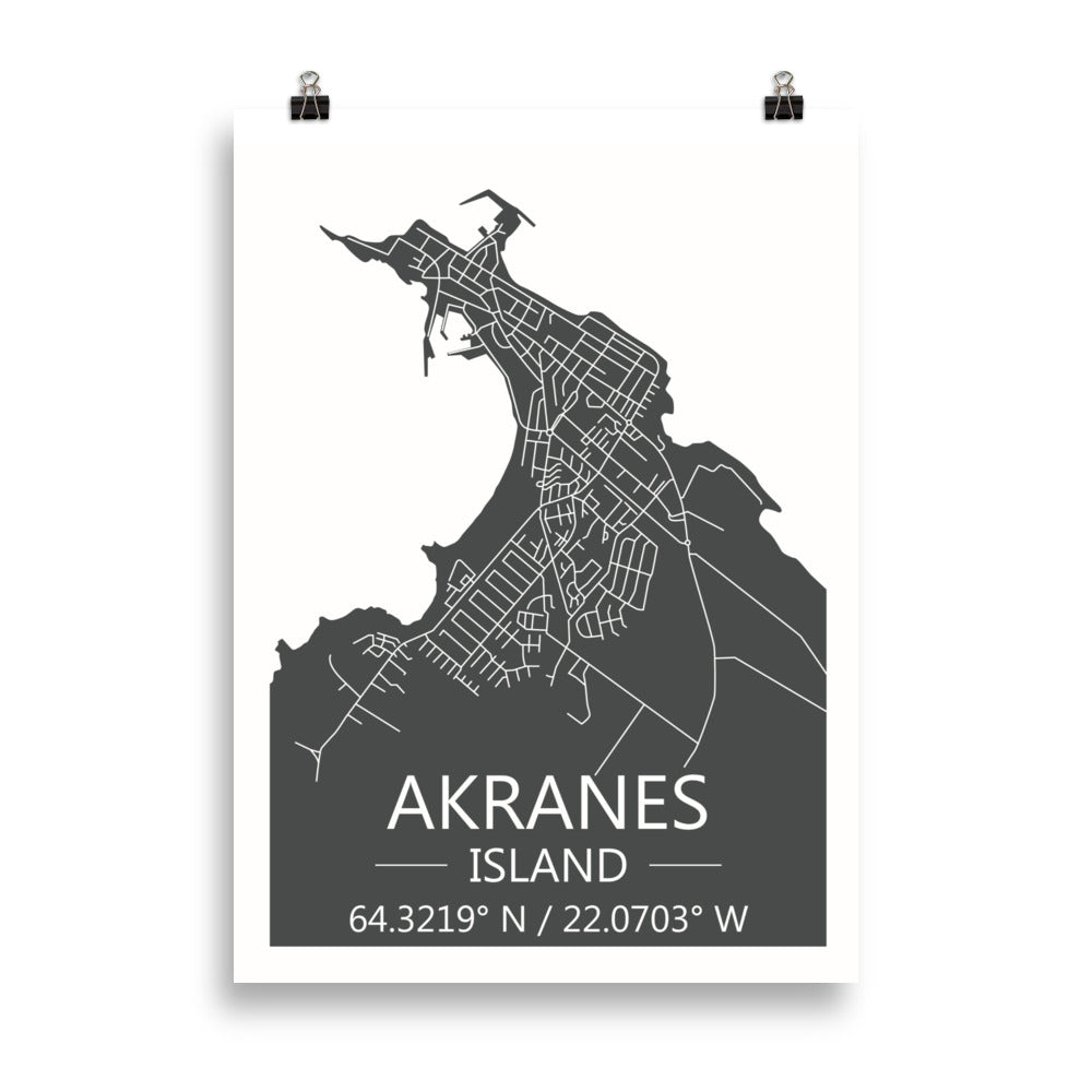 Bæjarkort - Akranes Grátt