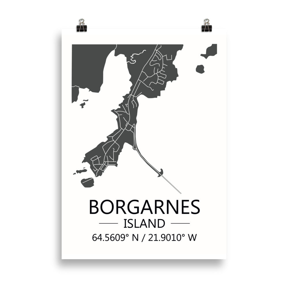 Bæjarkort - Borgarnes Grátt