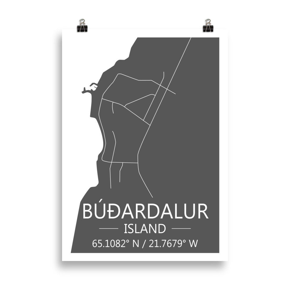 Bæjarkort - Búðardalur Grátt