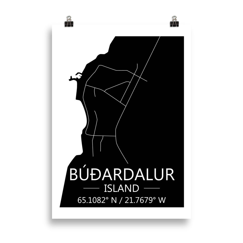 Bæjarkort - Búðardalur Svart