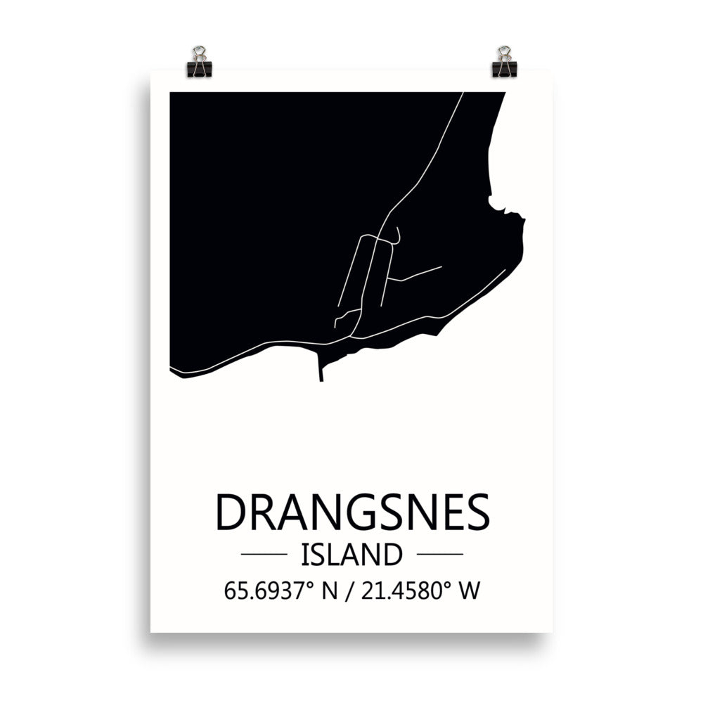 Bæjarkort - Drangsnes Svart