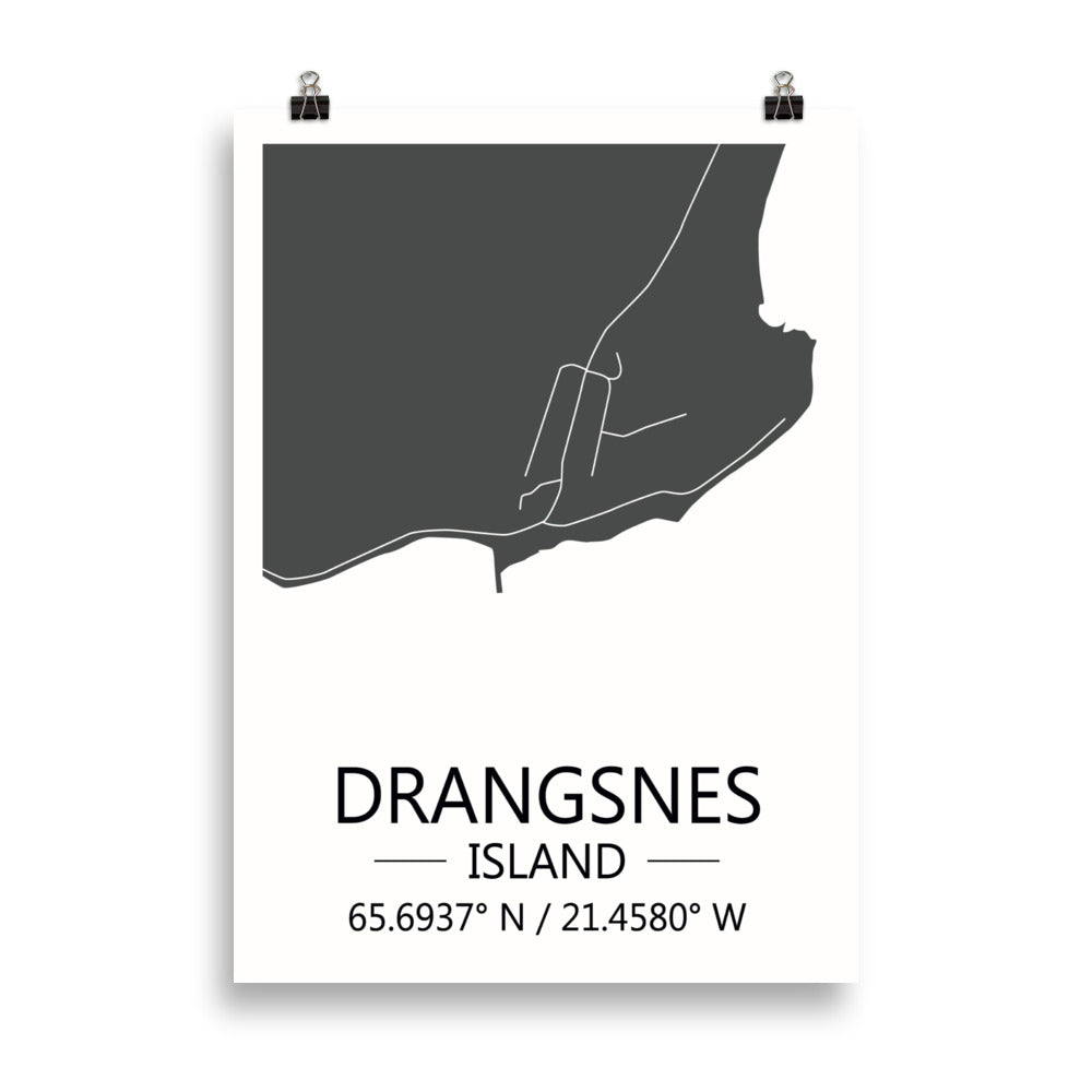 Bæjarkort - Drangsnes Grátt