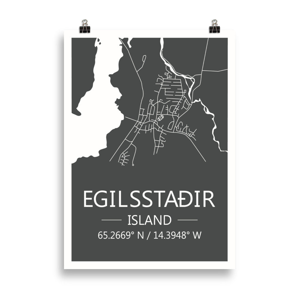 Bæjarkort - Egilsstaðir Grátt