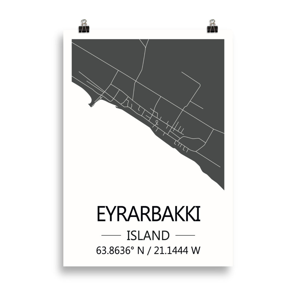 Bæjarkort - Eyrarbakki Grátt