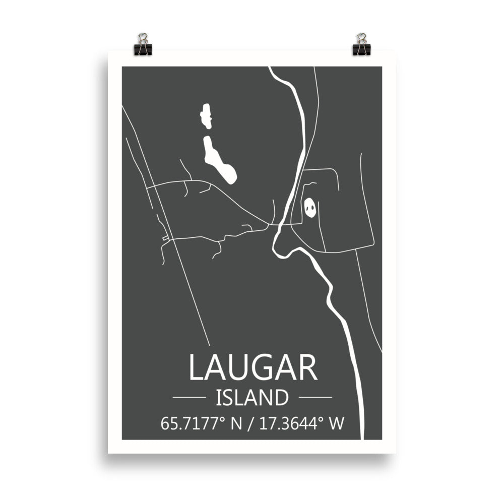 Bæjarkort - Laugar Grátt