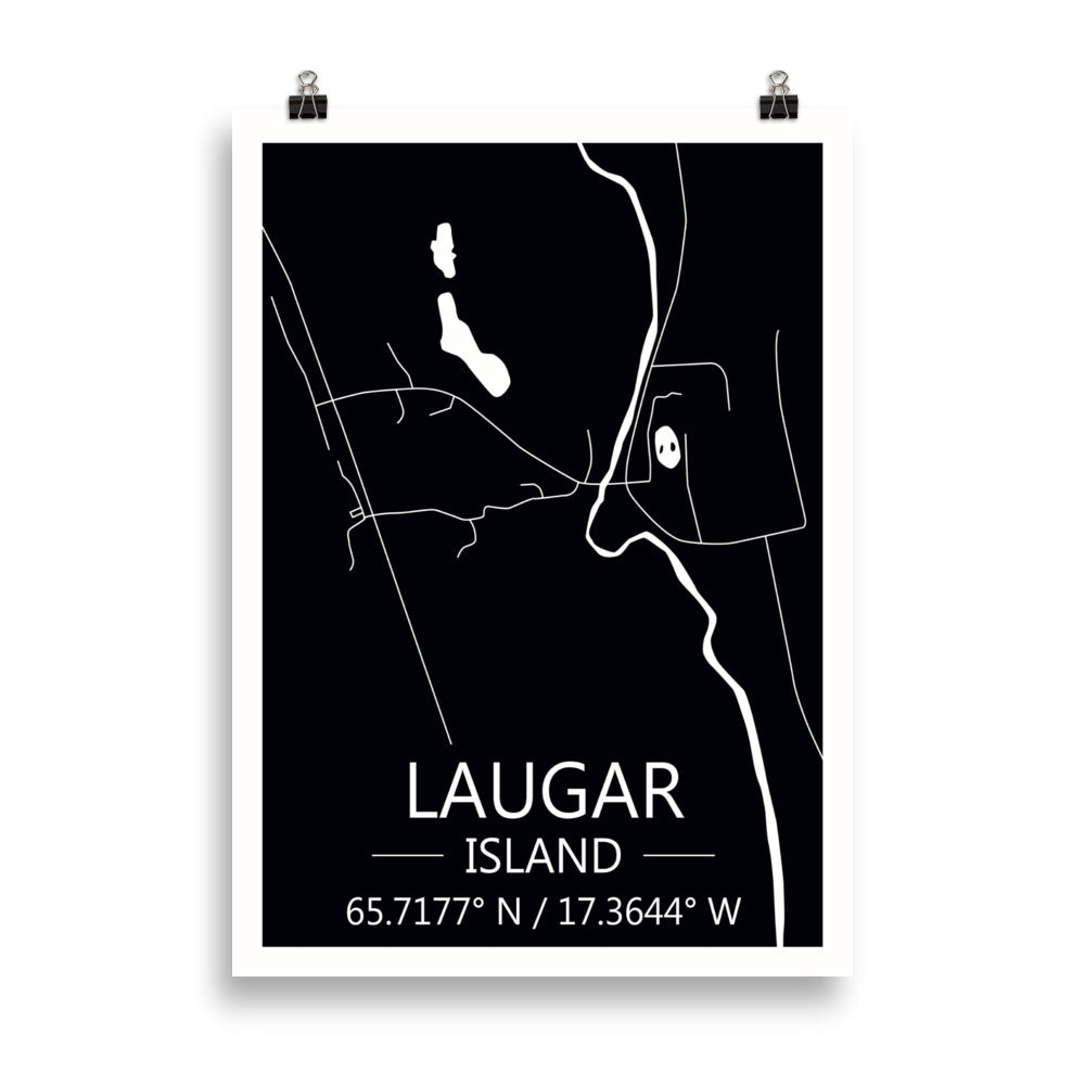 Bæjarkort - Laugar Svart