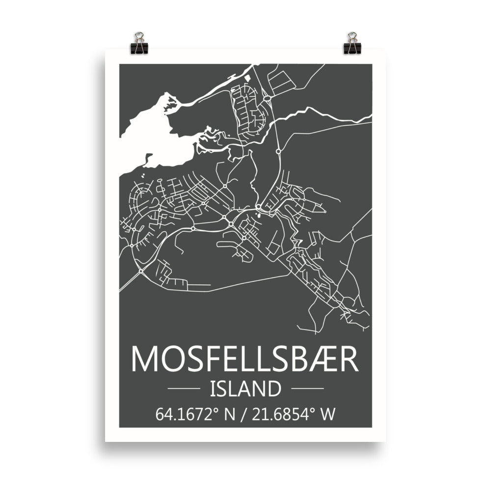 Bæjarkort - Mosfellsbær Grátt
