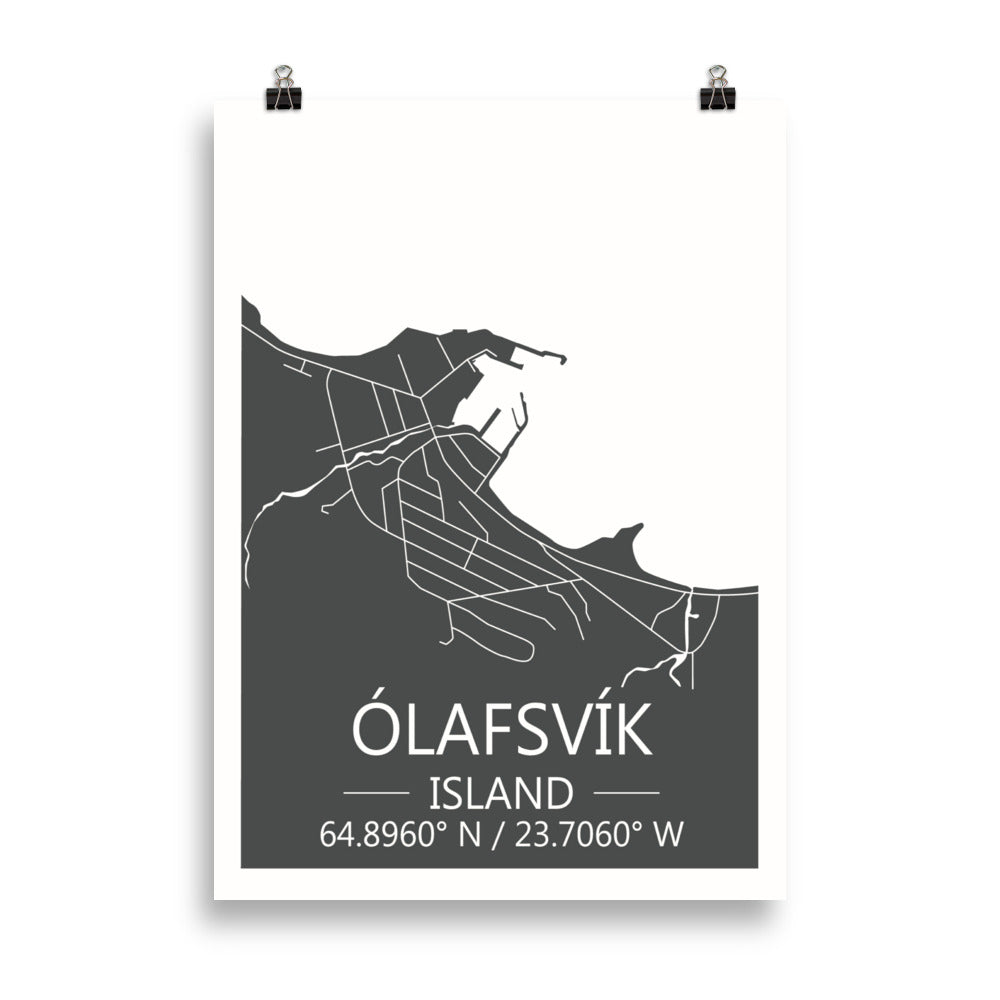 Bæjarkort - Ólafsvík Grátt