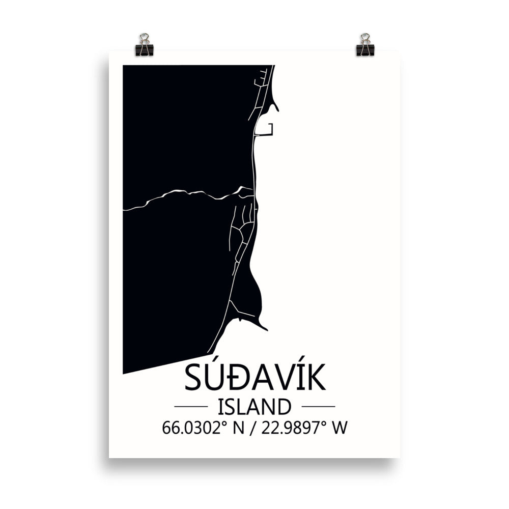 Bæjarkort - Súðavík Svart