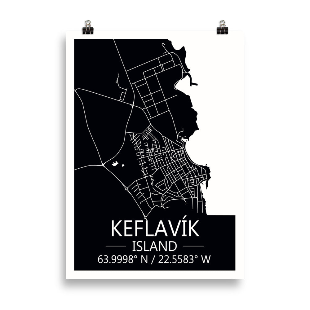 Bæjarkort  -  Keflavík Svart