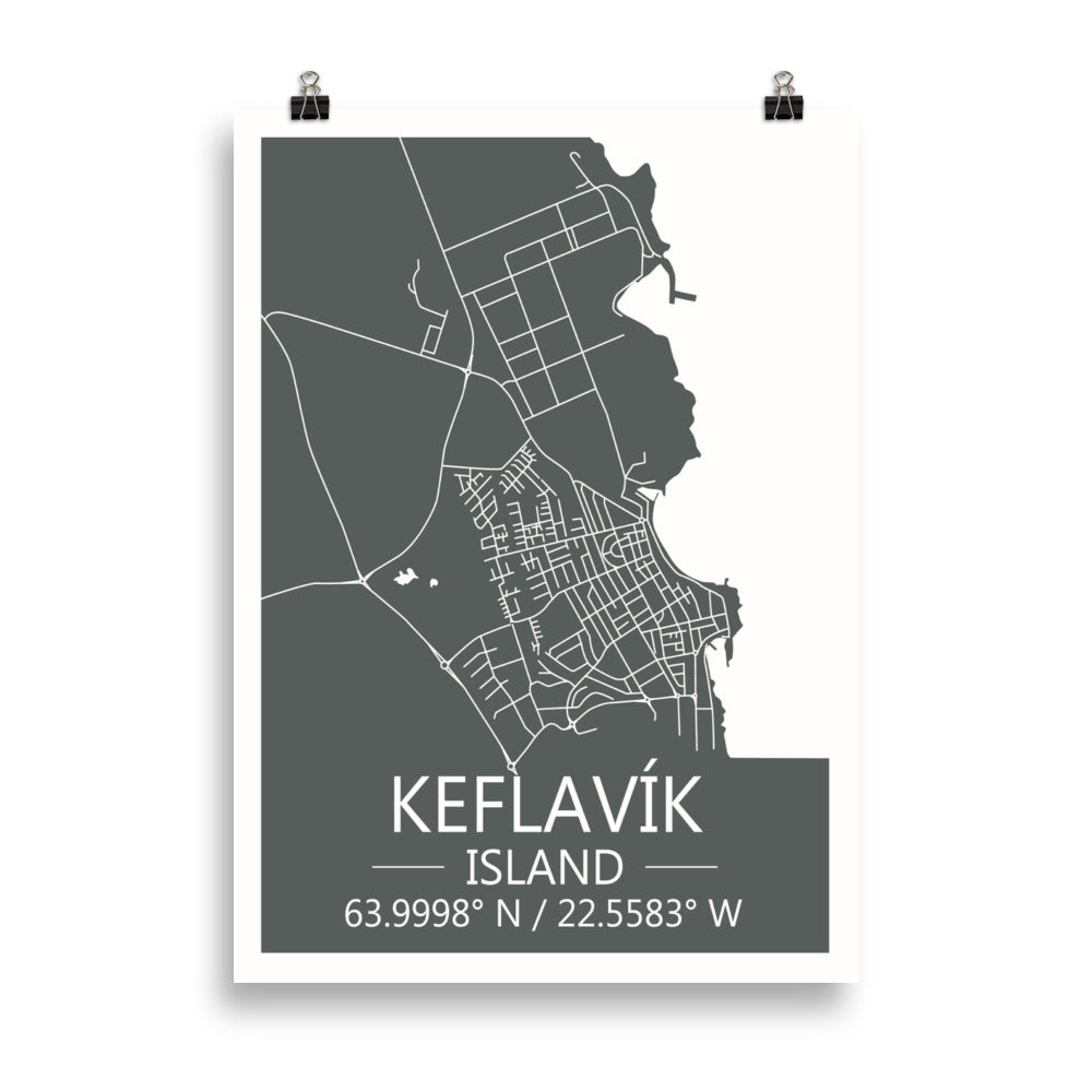 Bæjarkort - Keflavík Grátt