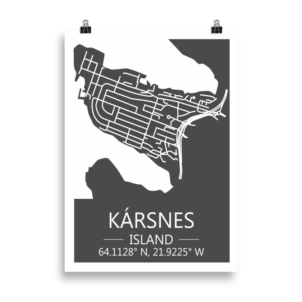 Bæjarkort  -  Kársnes Grátt