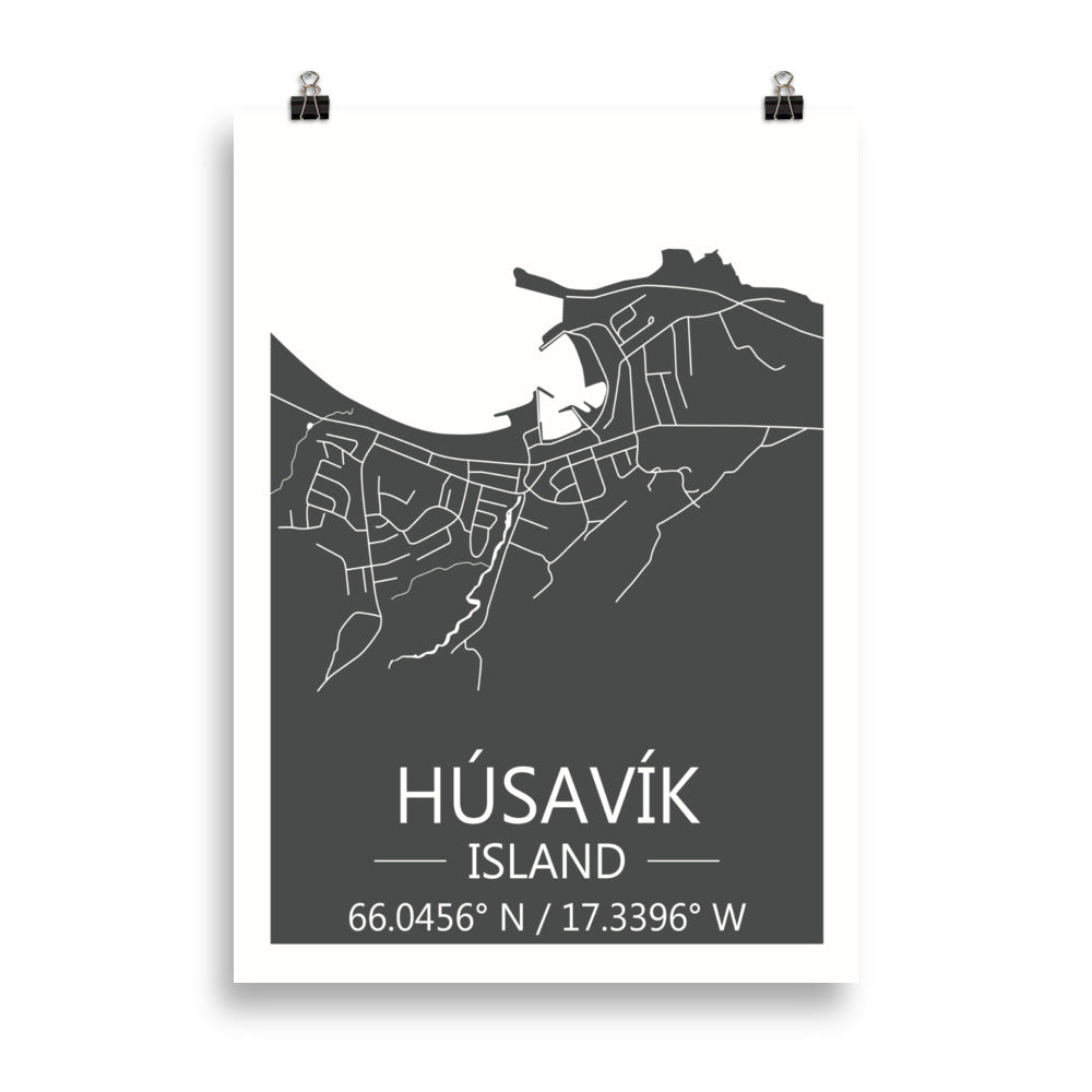 Bæjarkort - Húsavík Grátt
