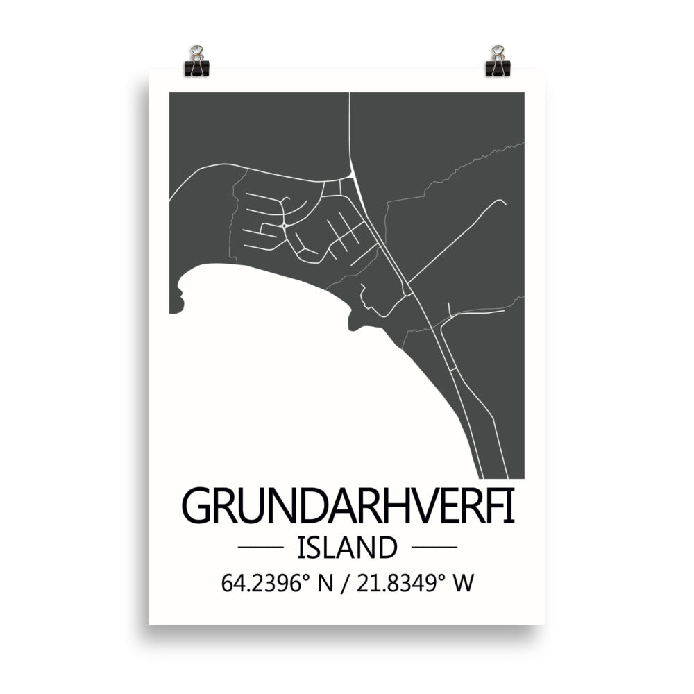 Bæjarkort - Grundarhverfi Grátt