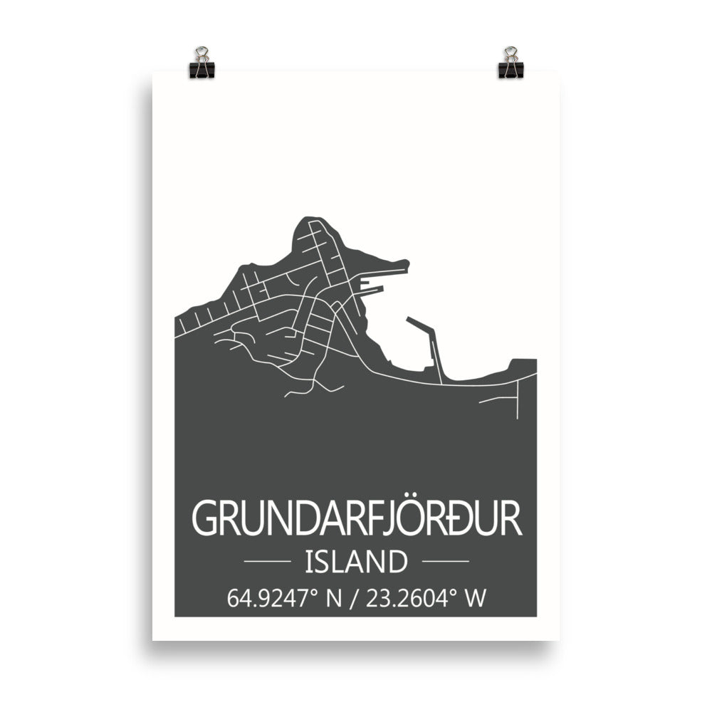 Bæjarkort - Grundarfjörður Grátt