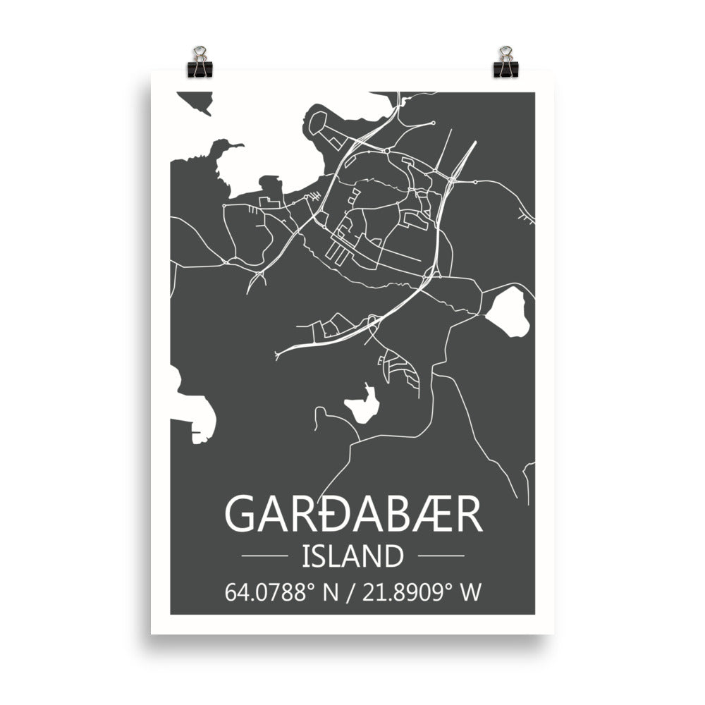 Bæjarkort - Garðabær Grátt