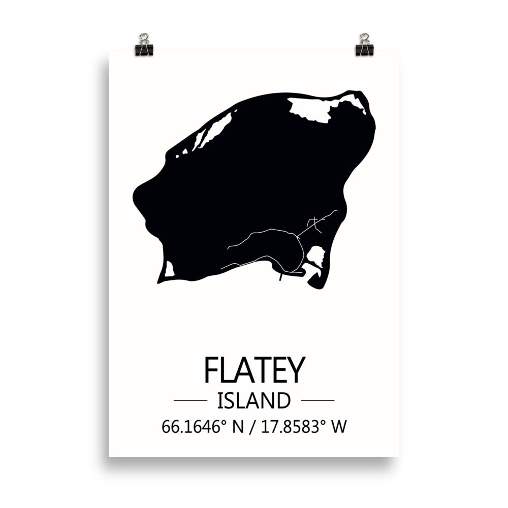 Bæjarkort - Flatey á Skjálfanda Svart