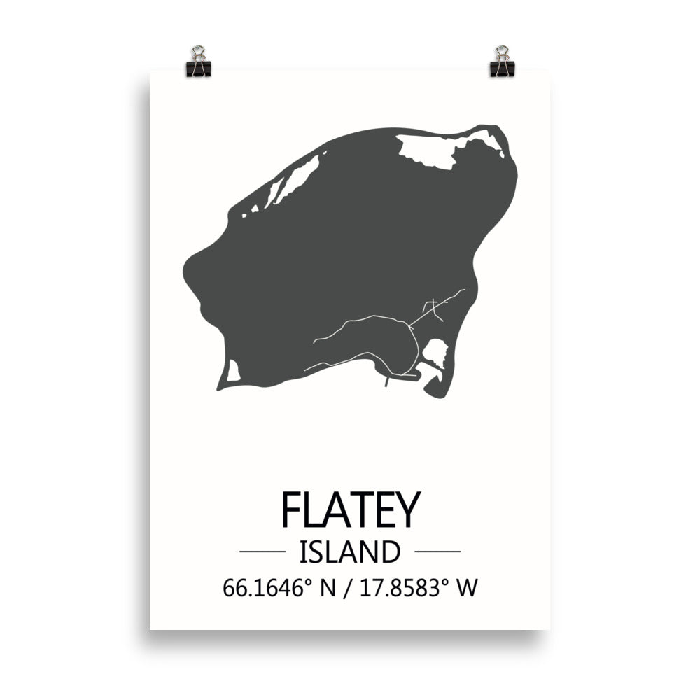 Bæjarkort - Flatey á Skjálfanda Grátt