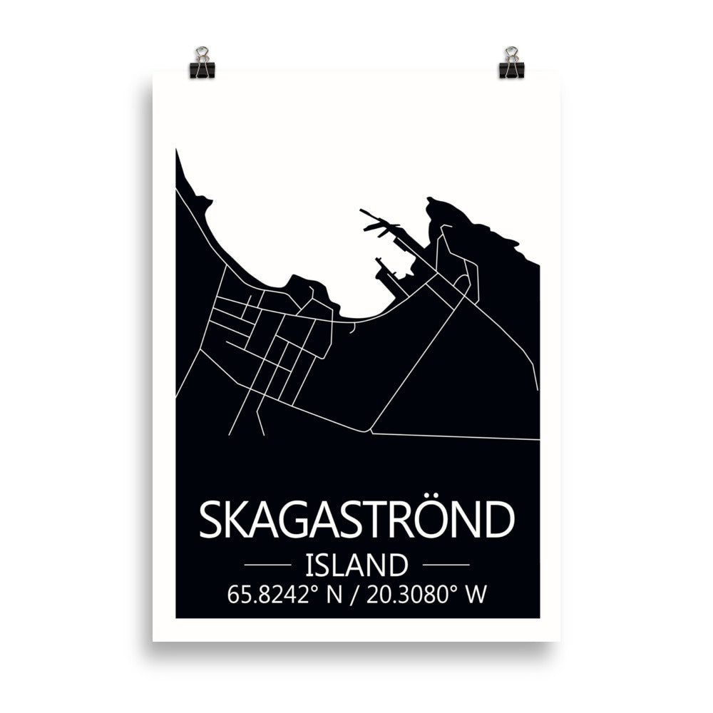 Bæjarkort - Skagaströnd Svart