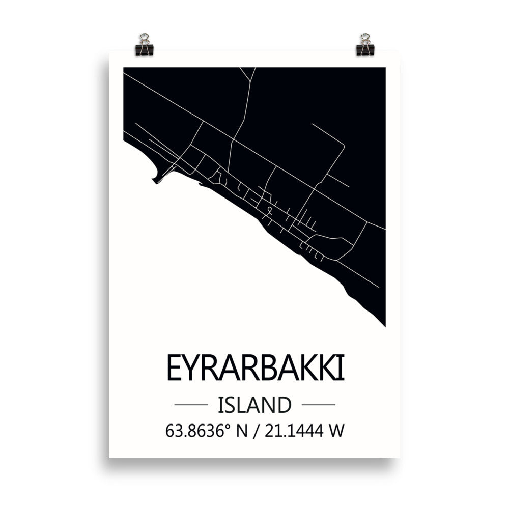Bæjarkort - Eyrarbakki Svart