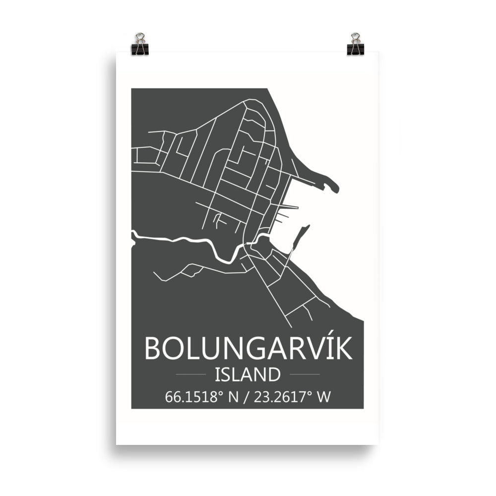 Bæjarkort - Bolungarvík Grátt