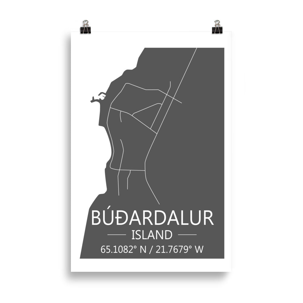 Bæjarkort - Búðardalur Grátt