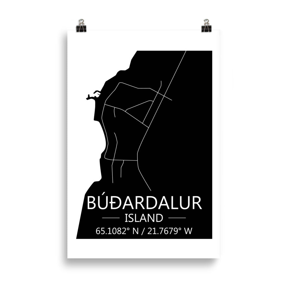 Bæjarkort - Búðardalur Svart