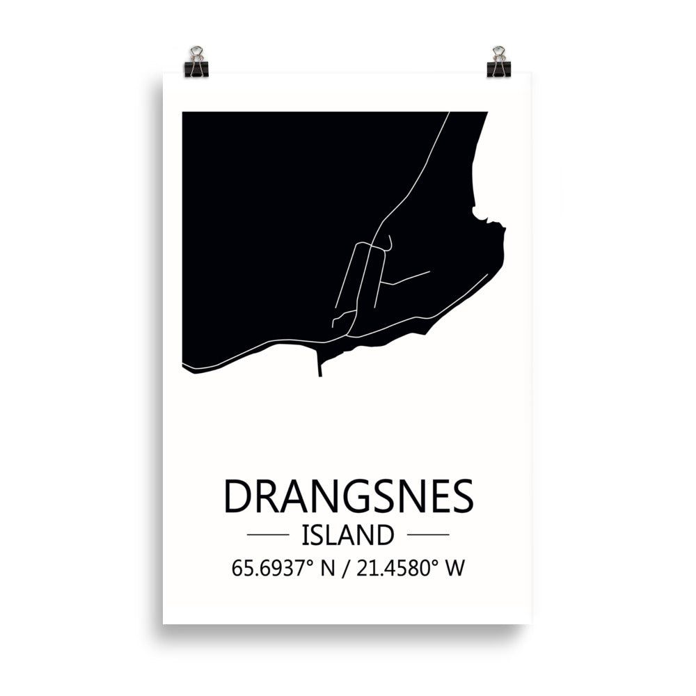 Bæjarkort - Drangsnes Svart