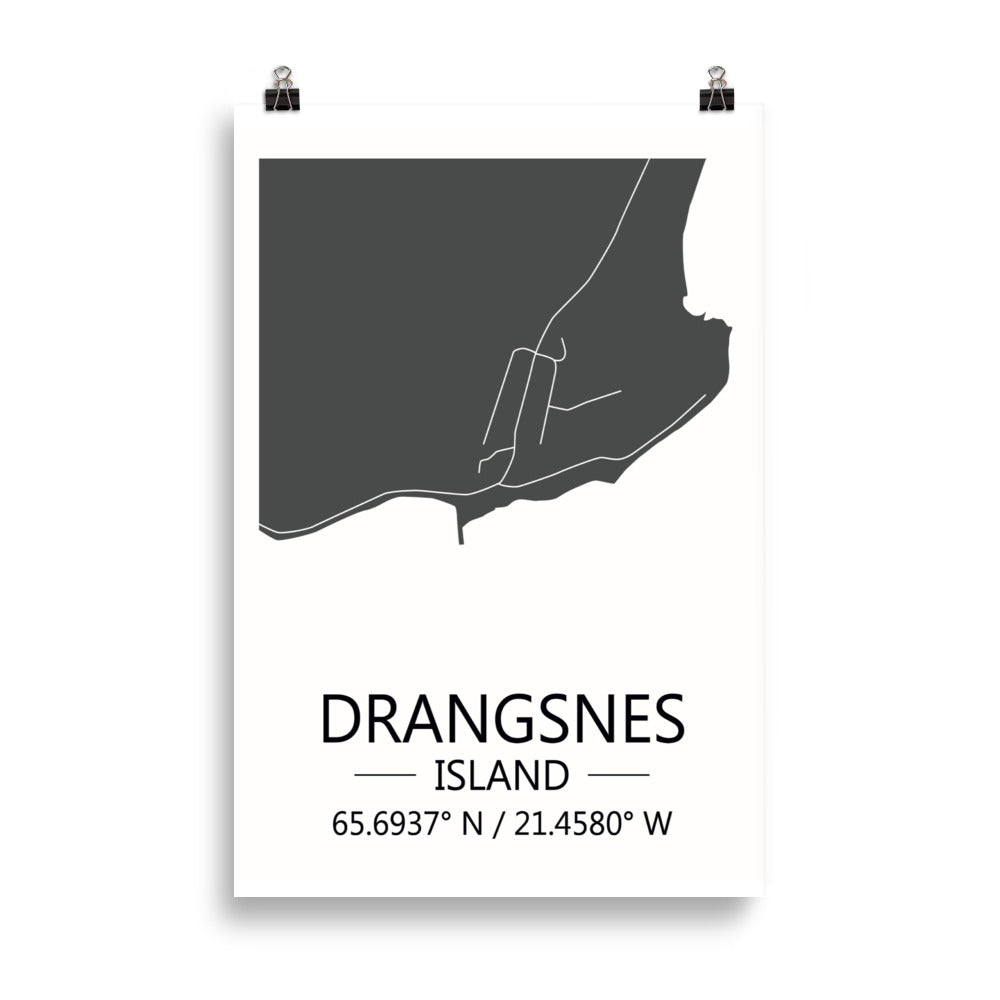 Bæjarkort - Drangsnes Grátt