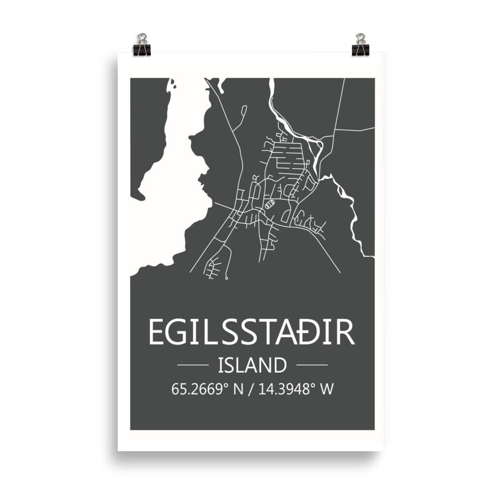 Bæjarkort - Egilsstaðir Grátt