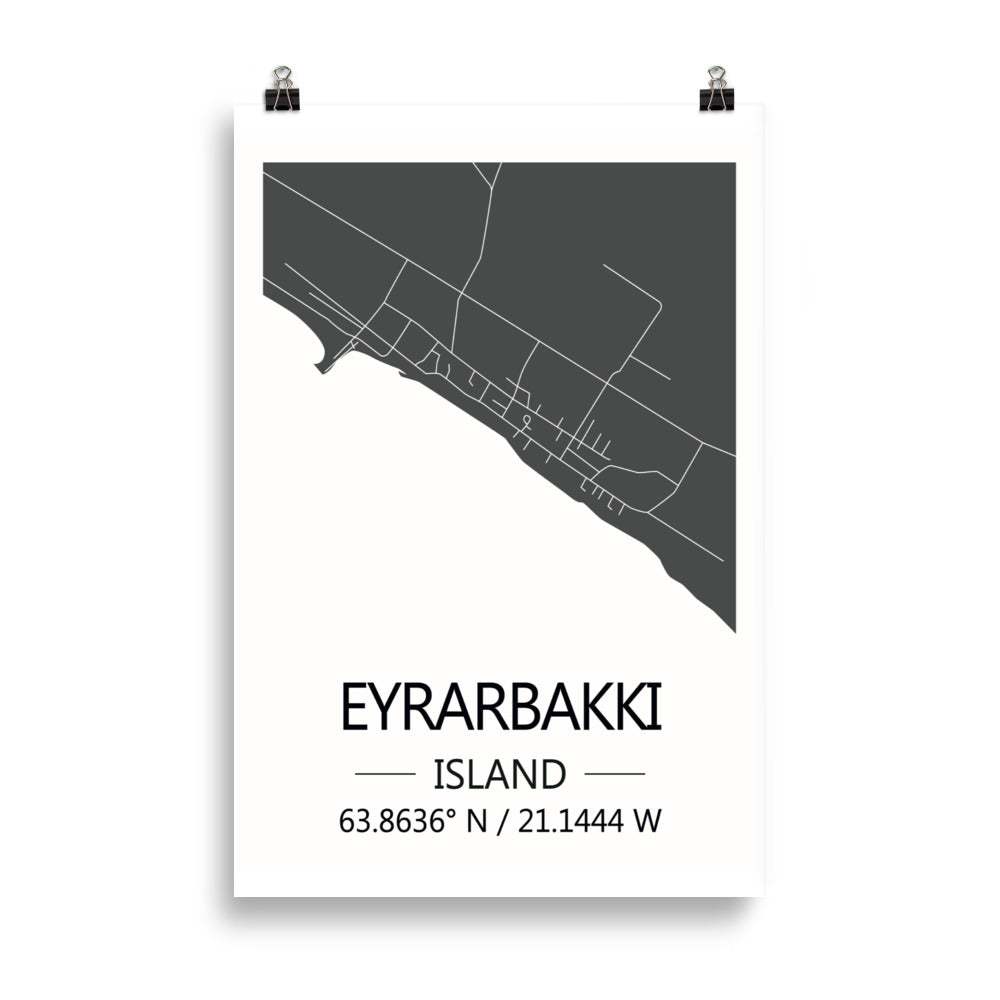 Bæjarkort - Eyrarbakki Grátt