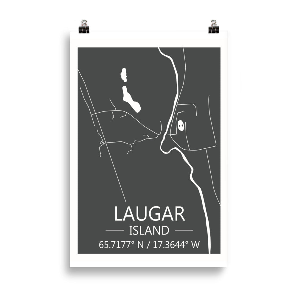 Bæjarkort - Laugar Grátt