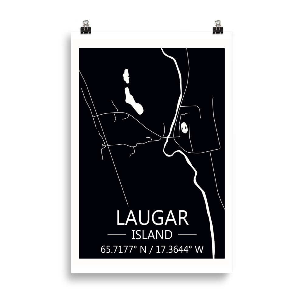 Bæjarkort - Laugar Svart