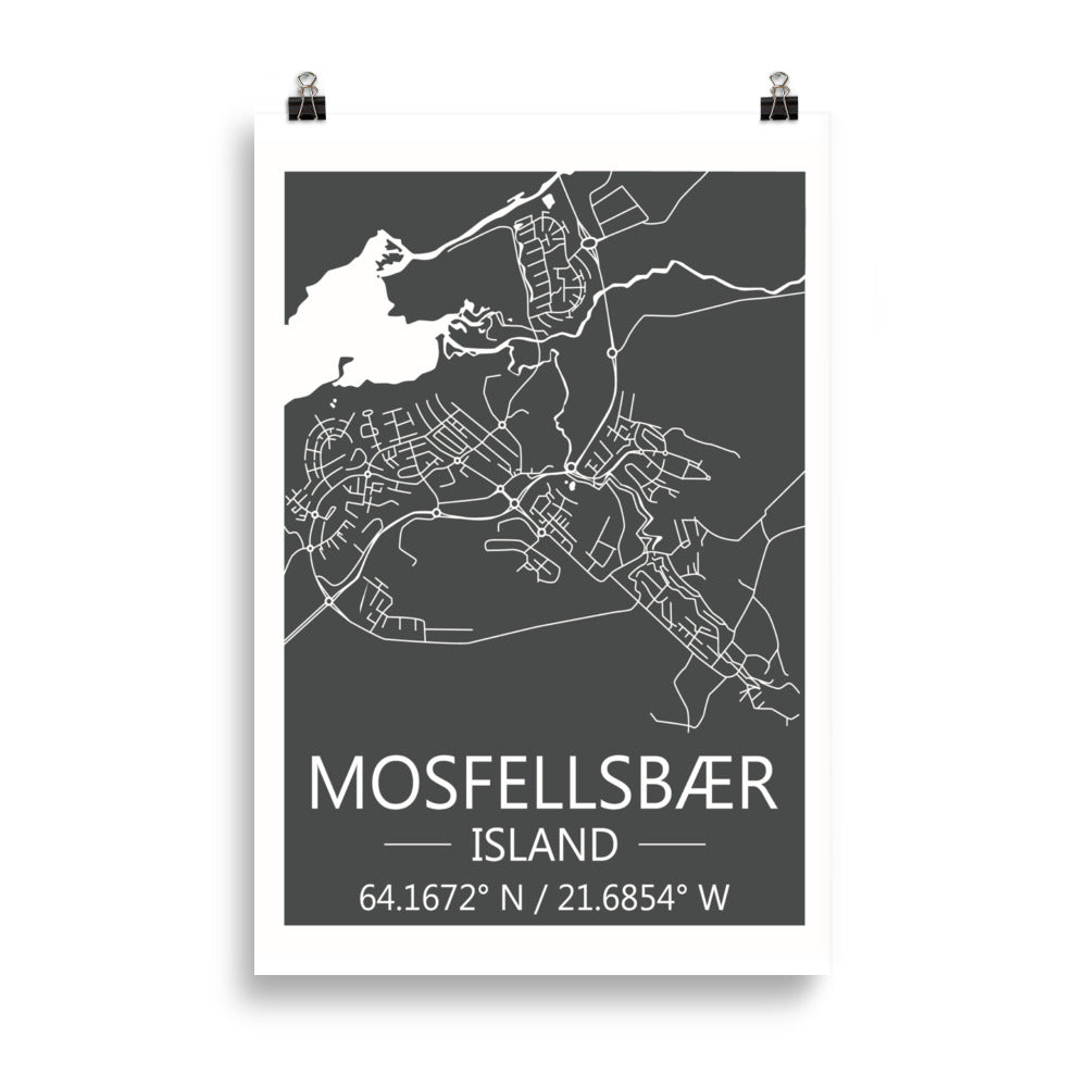 Bæjarkort - Mosfellsbær Grátt