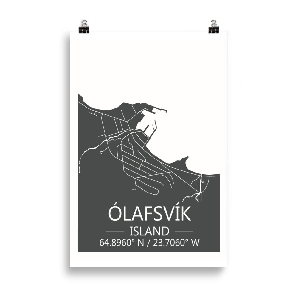 Bæjarkort - Ólafsvík Grátt