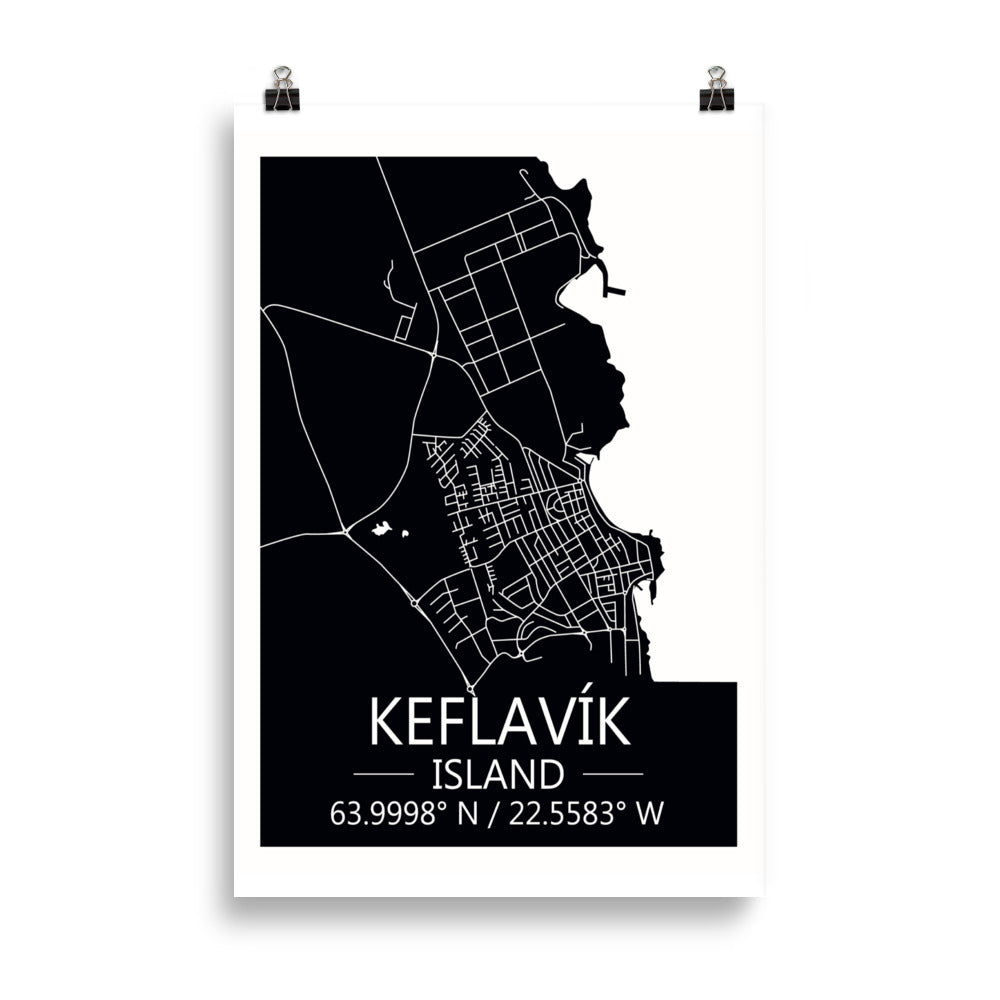 Bæjarkort  -  Keflavík Svart
