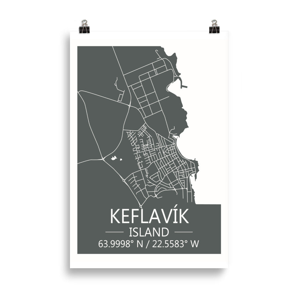 Bæjarkort - Keflavík Grátt